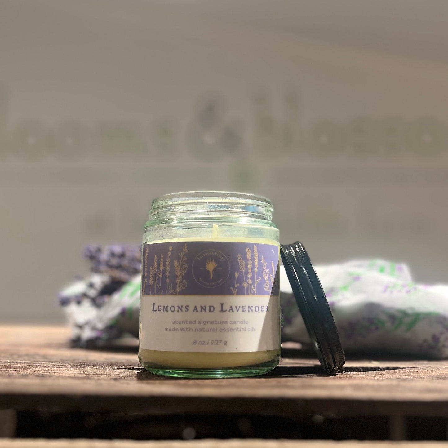 Lavender Lemon Essential Oil Candle