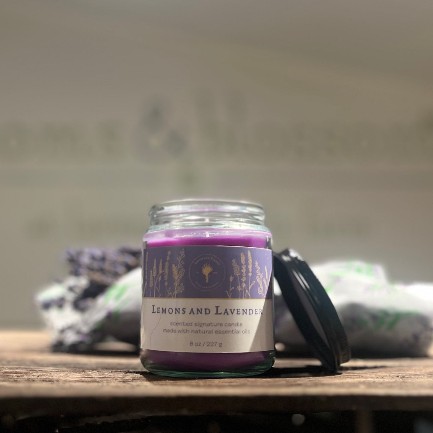 Lavender Lemon Essential Oil Candle