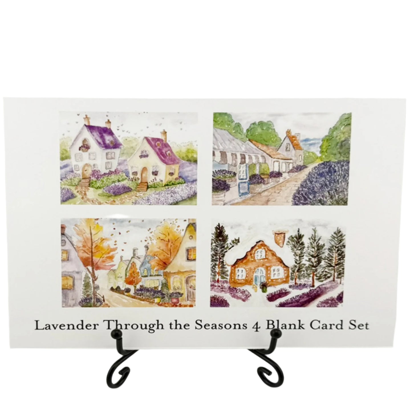 Through the Seasons with Lavender 4-Blank Card Set