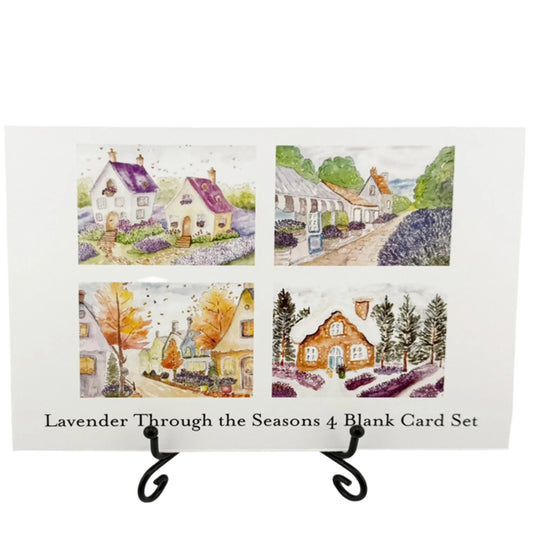 Through the Seasons with Lavender 4-Blank Card Set